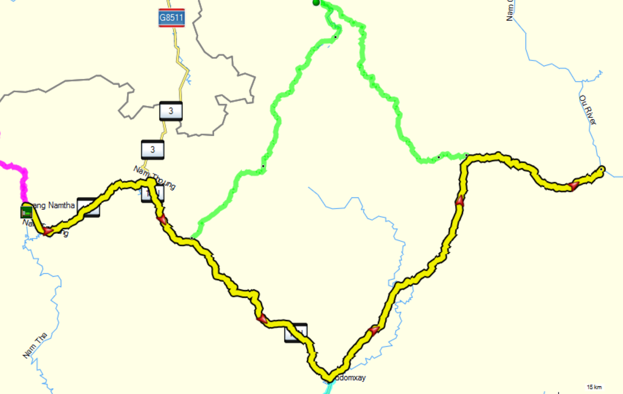 GPS Planung (gefahren: Gelbe Route)